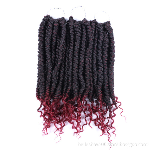Hot sell 12inch pre twisted crochet senegalese twist braids hair with curly ends